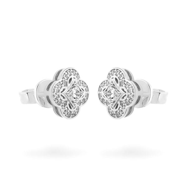 Hoa tai vàng trắng 18K gắn đá CZ DOJI AFEM100471D2CZ1