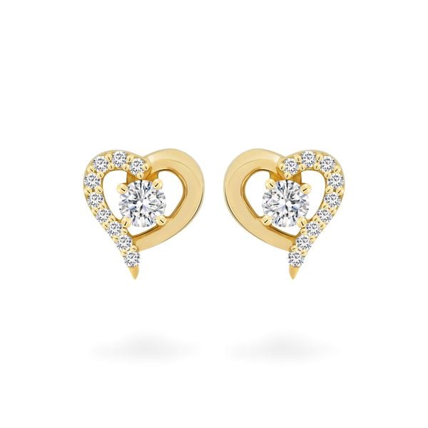 Hoa tai vàng vàng 18K gắn đá CZ DOJI AFEM100491D1CZ1
