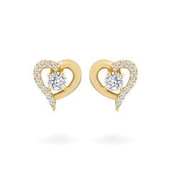 Hoa tai vàng vàng 18K gắn đá CZ DOJI AFEM100491D1CZ1