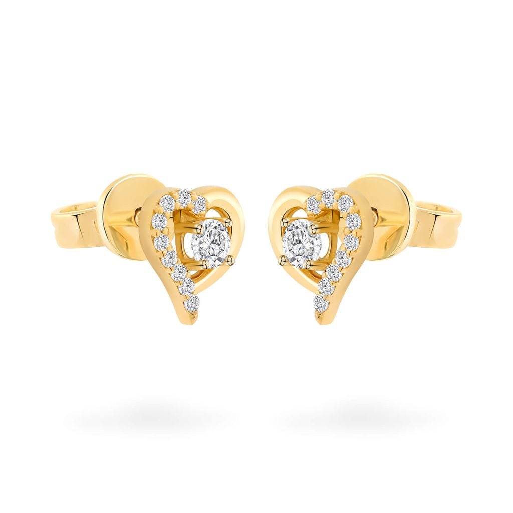 Hoa tai vàng vàng 18K gắn đá CZ DOJI AFEM100491D1CZ1 