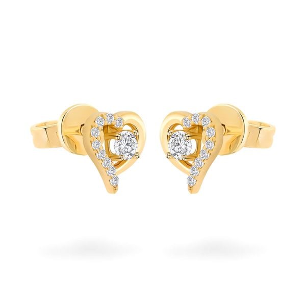Hoa tai vàng vàng 18K gắn đá CZ DOJI AFEM100491D1CZ1