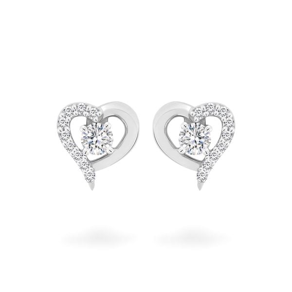 Hoa tai vàng trắng 18K gắn đá CZ DOJI AFEM100491D2CZ1