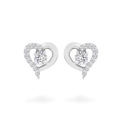 Hoa tai vàng trắng 18K gắn đá CZ DOJI AFEM100491D2CZ1