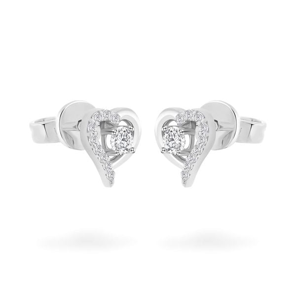 Hoa tai vàng trắng 18K gắn đá CZ DOJI AFEM100491D2CZ1