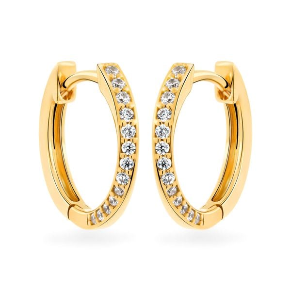Hoa tai vàng vàng 18K gắn đá CZ DOJI AFEM001124D1CZ1
