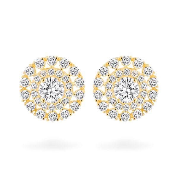 Hoa tai vàng vàng 18K gắn đá CZ DOJI AFEM200160D1CZ1