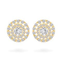 Hoa tai vàng vàng 18K gắn đá CZ DOJI AFEM200160D1CZ1