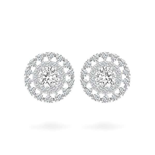 Hoa tai vàng trắng 18K gắn đá CZ DOJI AFEM200160D2CZ1