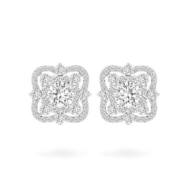 Hoa tai vàng trắng 18K gắn đá CZ DOJI AFEM200162D2CZ1