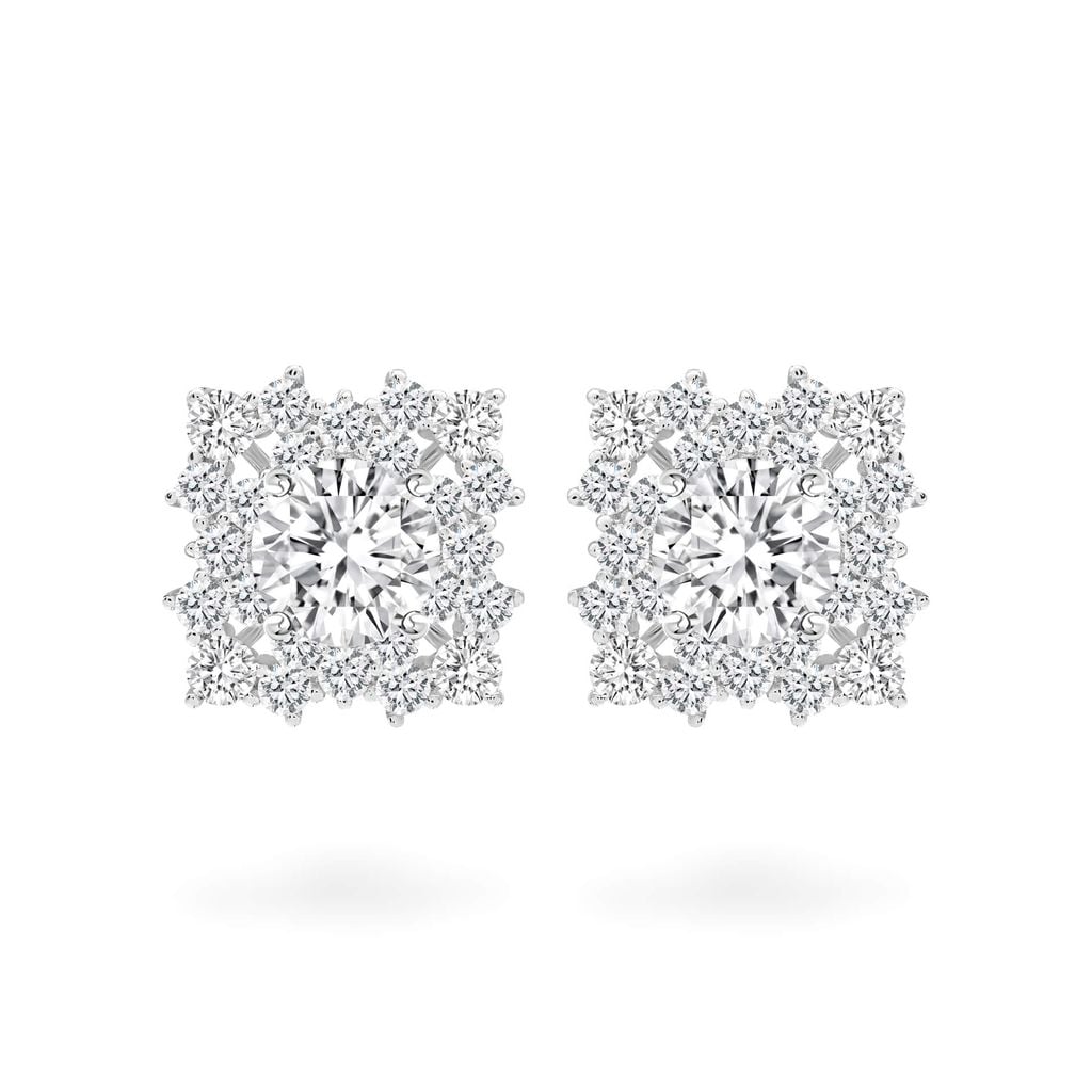 Hoa tai vàng trắng 18K gắn đá CZ DOJI AFEM200168D2CZ1 