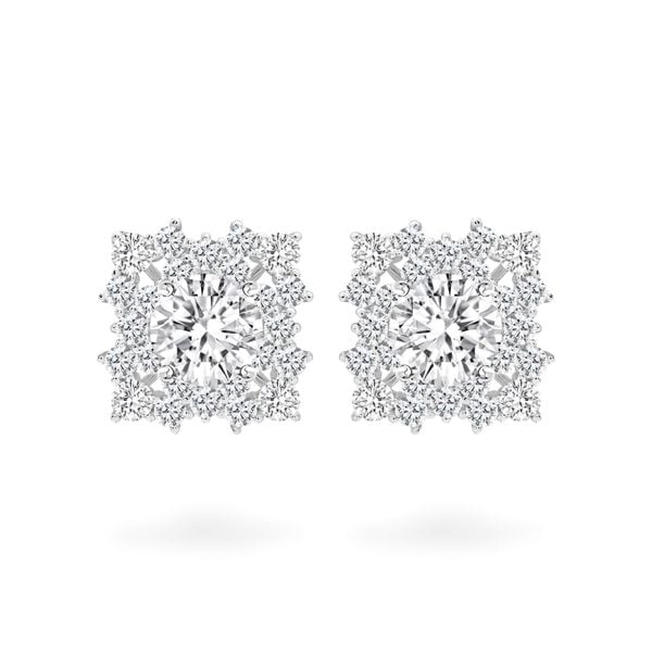 Hoa tai vàng trắng 18K gắn đá CZ DOJI AFEM200168D2CZ1