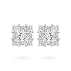 Hoa tai vàng trắng 18K gắn đá CZ DOJI AFEM200168D2CZ1