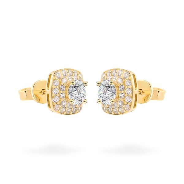 Hoa tai vàng vàng 18K gắn đá CZ DOJI AFEM200175D1CZ1