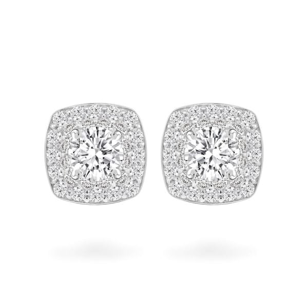 Hoa tai vàng trắng 18K gắn đá CZ DOJI AFEM200175D2CZ1