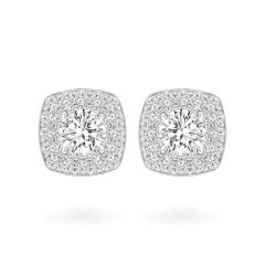 Hoa tai vàng trắng 18K gắn đá CZ DOJI AFEM200175D2CZ1