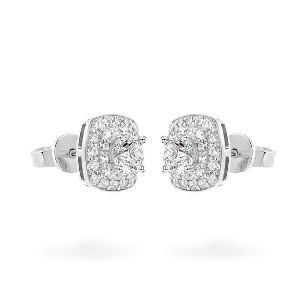 Hoa tai vàng trắng 18K gắn đá CZ DOJI AFEM200175D2CZ1