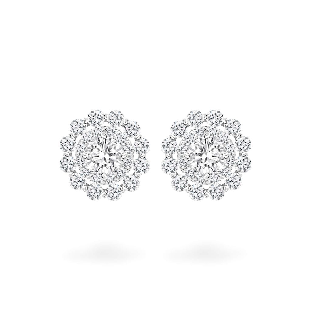 Hoa tai vàng trắng 18K gắn đá CZ DOJI AFEM200187D2CZ1 