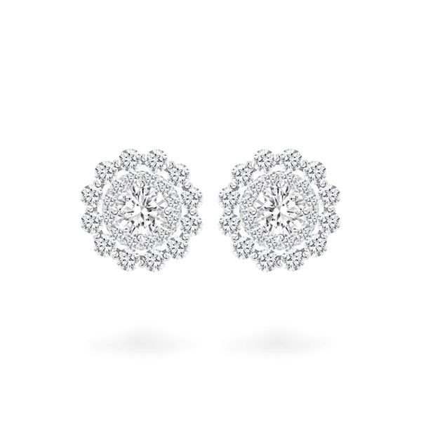 Hoa tai vàng trắng 18K gắn đá CZ DOJI AFEM200187D2CZ1