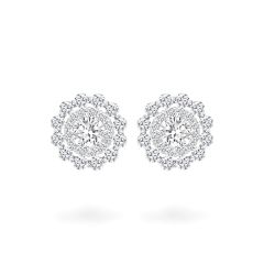 Hoa tai vàng trắng 18K gắn đá CZ DOJI AFEM200187D2CZ1