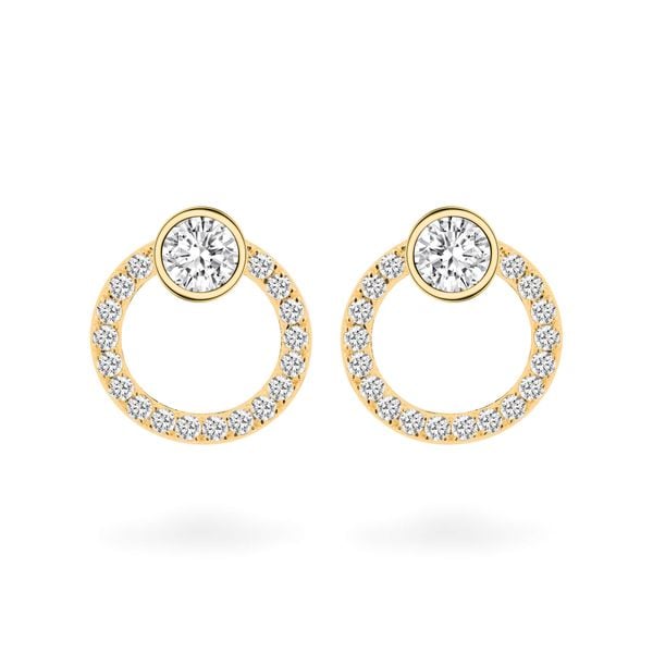 Hoa tai vàng vàng 18K gắn đá CZ DOJI AFEM200234D1CZ1