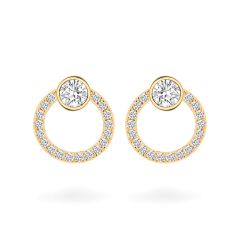 Hoa tai vàng vàng 18K gắn đá CZ DOJI AFEM200234D1CZ1