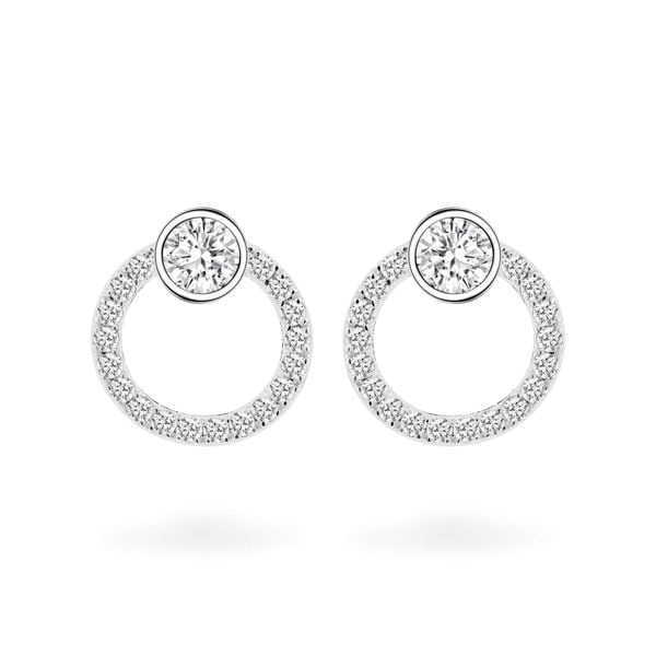 Hoa tai vàng trắng 18K gắn đá CZ DOJI AFEM200234D2CZ1