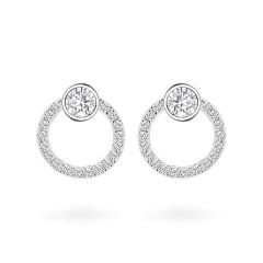 Hoa tai vàng trắng 18K gắn đá CZ DOJI AFEM200234D2CZ1