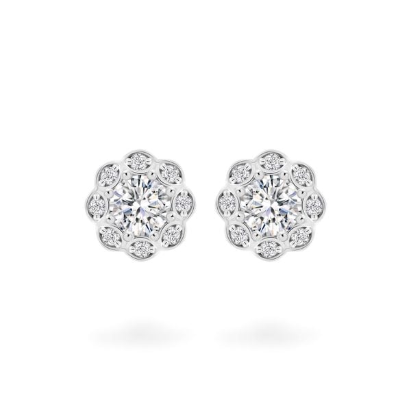 Hoa tai vàng trắng 18K gắn đá CZ DOJI AFEM200437D2CZ1