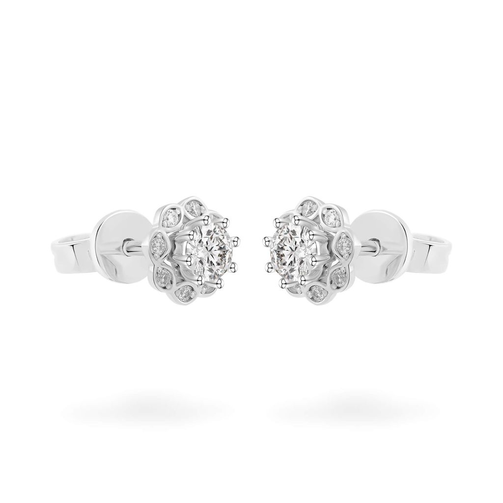 Hoa tai vàng trắng 18K gắn đá CZ DOJI AFEM200437D2CZ1 