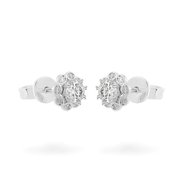 Hoa tai vàng trắng 18K gắn đá CZ DOJI AFEM200437D2CZ1