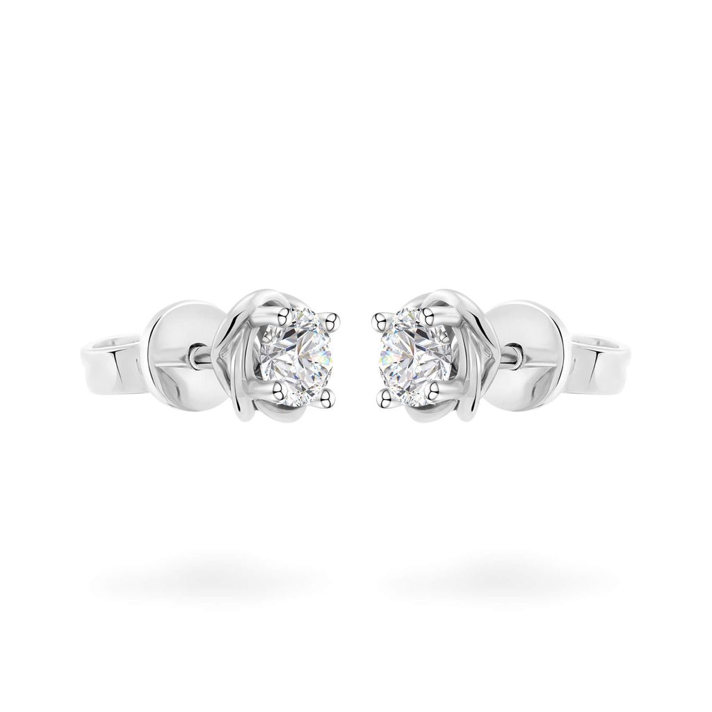 Hoa tai vàng trắng 18K gắn đá CZ DOJI AFEM200440D2CZ1 