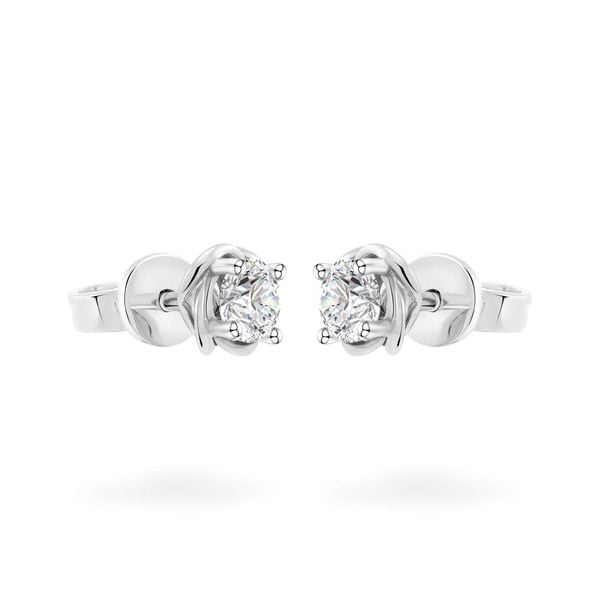 Hoa tai vàng trắng 18K gắn đá CZ DOJI AFEM200440D2CZ1