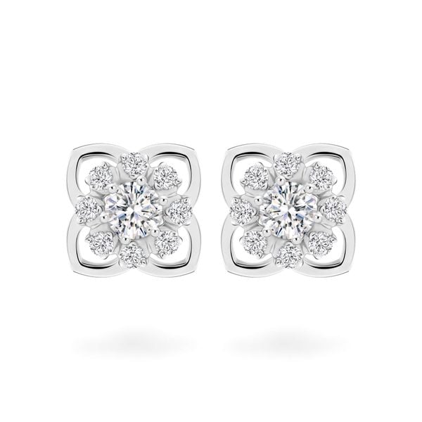 Hoa tai vàng trắng 18K gắn đá CZ DOJI AFEM200443D2CZ1