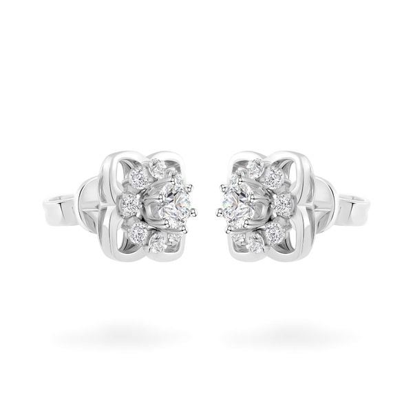 Hoa tai vàng trắng 18K gắn đá CZ DOJI AFEM200443D2CZ1