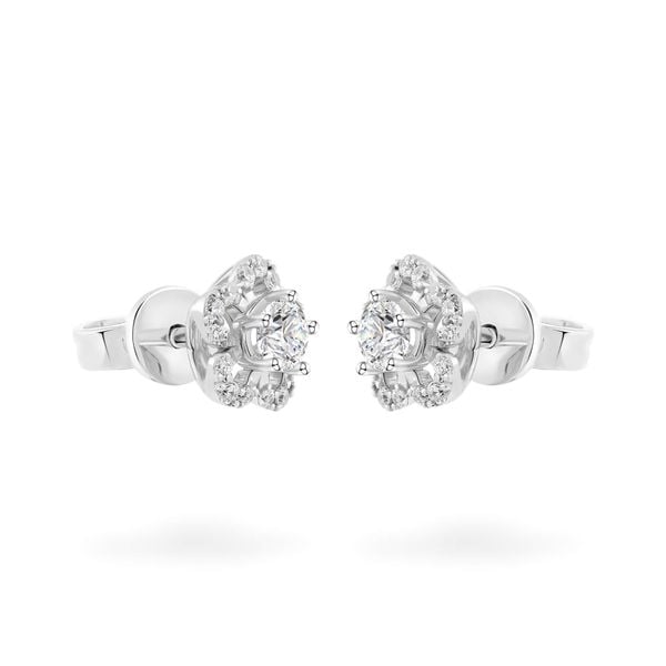 Hoa tai vàng trắng 18K gắn đá CZ DOJI AFEM200447D2CZ1