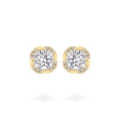 Hoa tai vàng vàng 18K gắn đá CZ DOJI AFEM200472D1CZ1