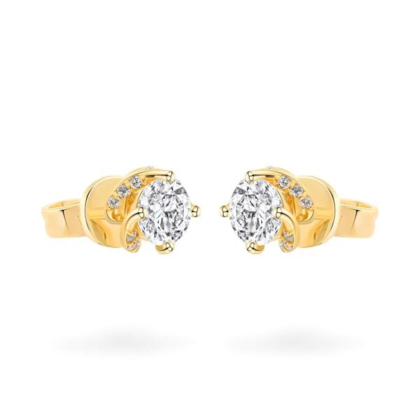 Hoa tai vàng vàng 18K gắn đá CZ DOJI AFEM200472D1CZ1