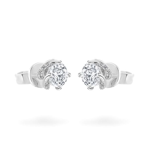 Hoa tai vàng trắng 18K gắn đá CZ DOJI AFEM200472D2CZ1