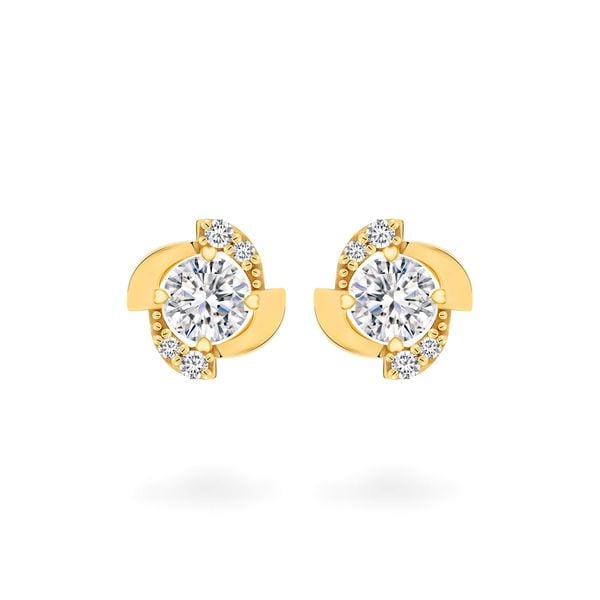 Hoa tai vàng vàng 18K gắn đá CZ DOJI AFEM200474D1CZ1