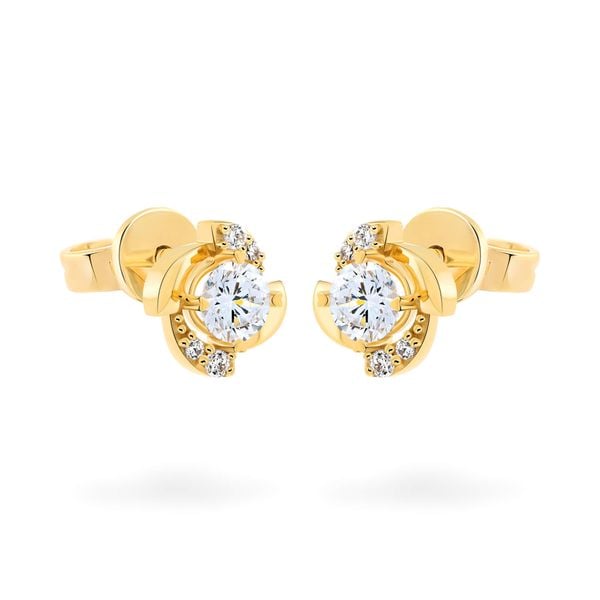 Hoa tai vàng vàng 18K gắn đá CZ DOJI AFEM200474D1CZ1