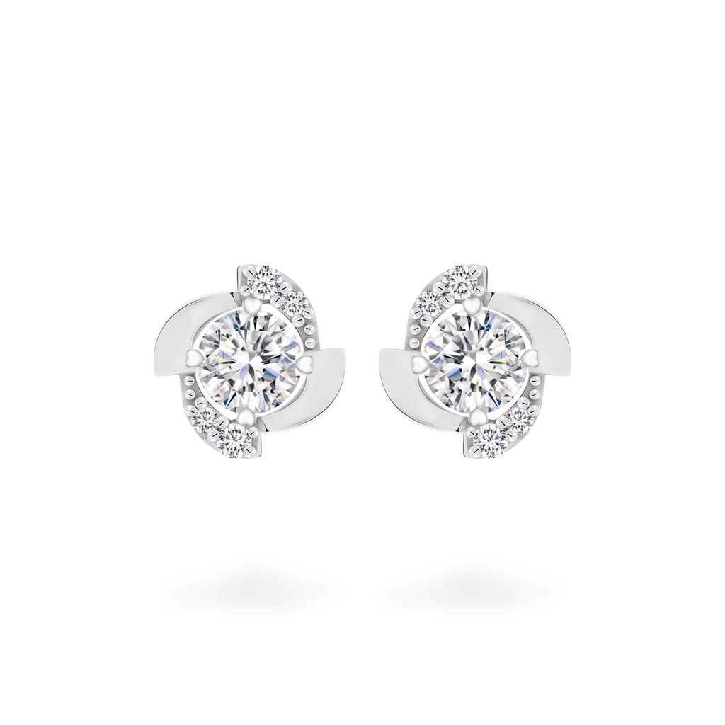 Hoa tai vàng trắng 18K gắn đá CZ DOJI AFEM200474D2CZ1 