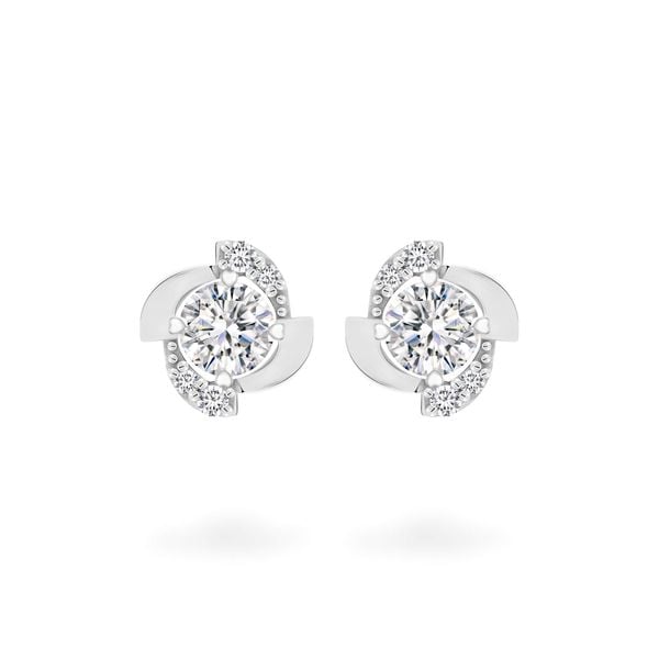 Hoa tai vàng trắng 18K gắn đá CZ DOJI AFEM200474D2CZ1