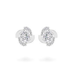 Hoa tai vàng trắng 18K gắn đá CZ DOJI AFEM200474D2CZ1