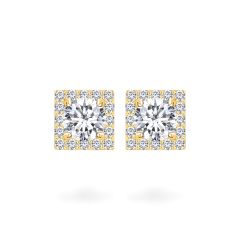 Hoa tai vàng vàng 18K gắn đá CZ DOJI AFEM300011D1CZ1