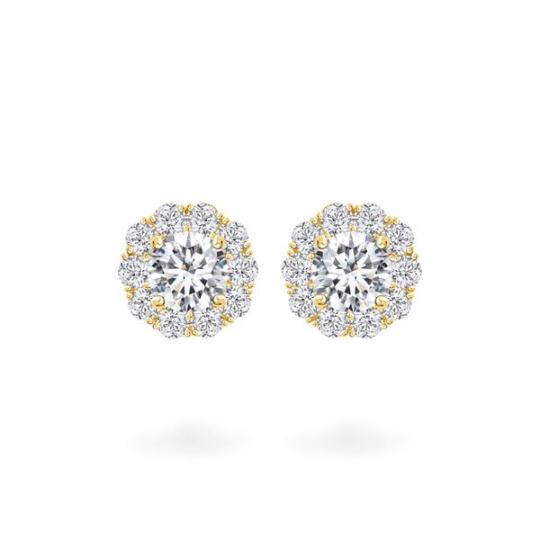 Hoa tai vàng vàng 18K gắn đá CZ DOJI AFEM300131D1CZ1