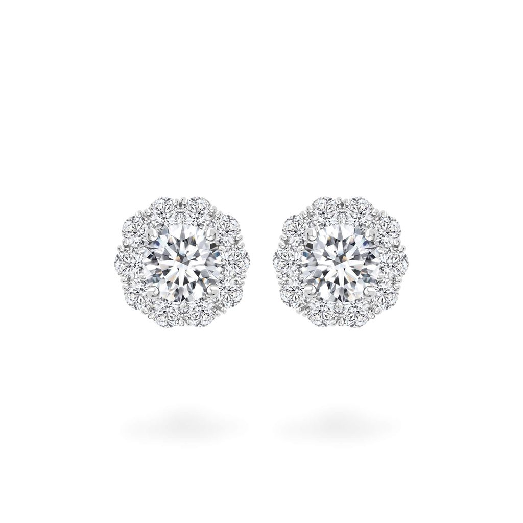 Hoa tai vàng trắng 18K gắn đá CZ DOJI AFEM300131D2CZ1 