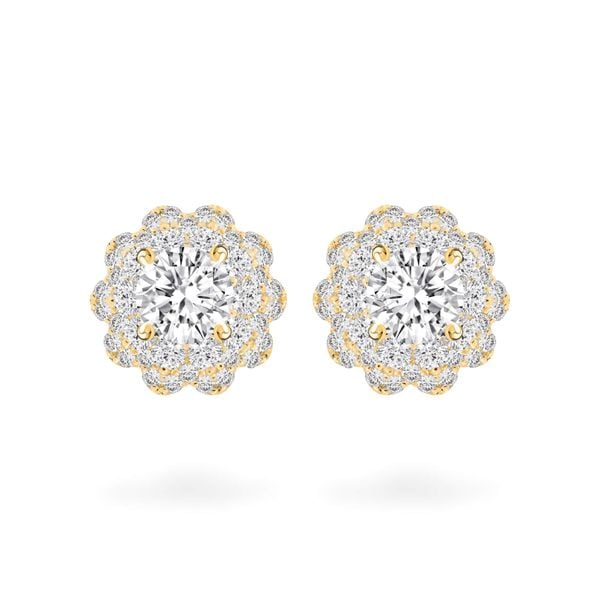 Hoa tai vàng vàng 18K gắn đá CZ DOJI AFEM300185D1CZ1