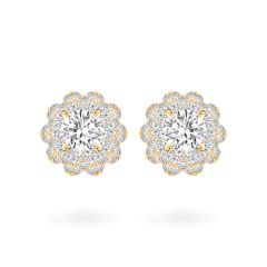 Hoa tai vàng vàng 18K gắn đá CZ DOJI AFEM300185D1CZ1