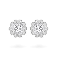 Hoa tai vàng trắng 18K gắn đá CZ DOJI AFEM300185D2CZ1