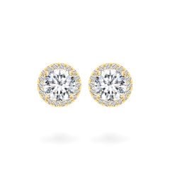 Hoa tai vàng vàng 18K gắn đá CZ DOJI AFEM400004D1CZ1